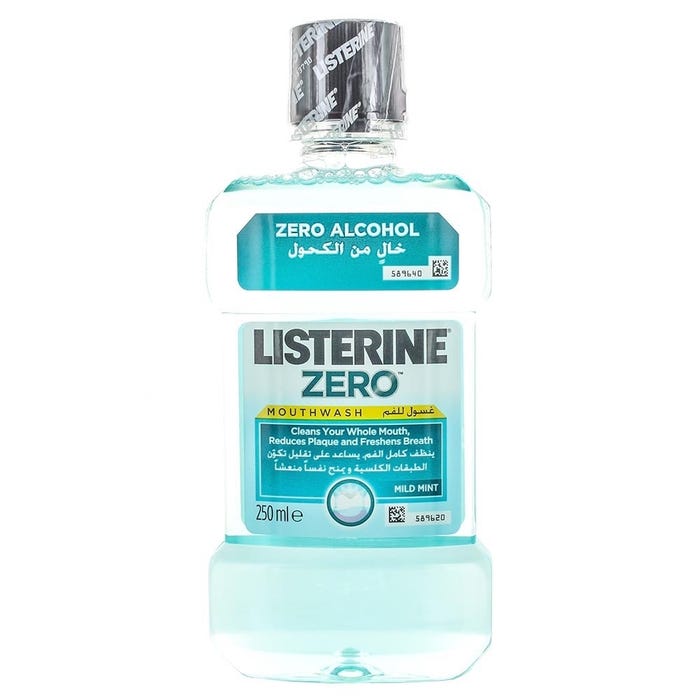 Listerine Zero Mild Mint Mouthwash 250ml - Available at Alosra Online Supermarket