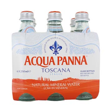 Acqua Panna Natural Mineral Water Glass 250ml [6 Pack] - Available at Alosra Online Supermarket