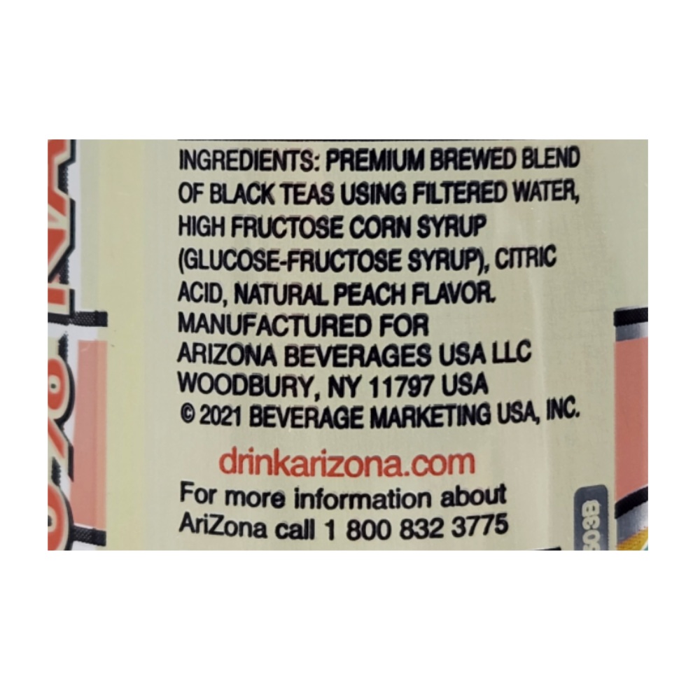 AriZona Peach Iced Tea 680ml back image