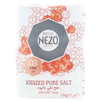 Nezo Iodized Pure Salt 1kg - Available at Alosra Online Supermarket