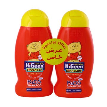 Hi Geen Ultra Mild Kids Shampoo Cherry & Strawberry 2x250ml [Special Offer] 