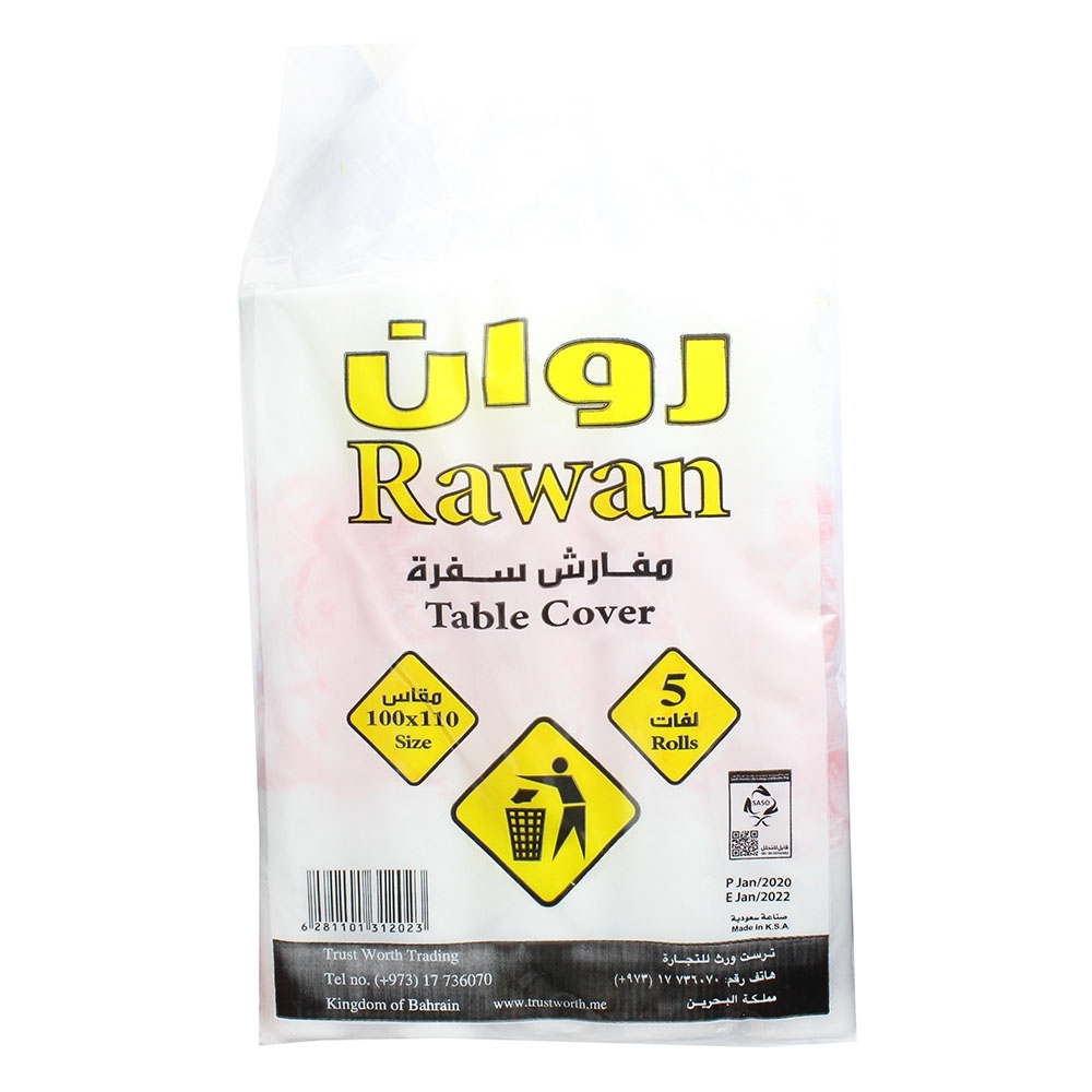 Rawan Table Cover 100x110cm 5 Rolls - Available at Alosra Online Supermarket