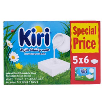 Kiri Fresh Cream & Milk Spreadable Cream Cheese 5x100g [Special Offer] 