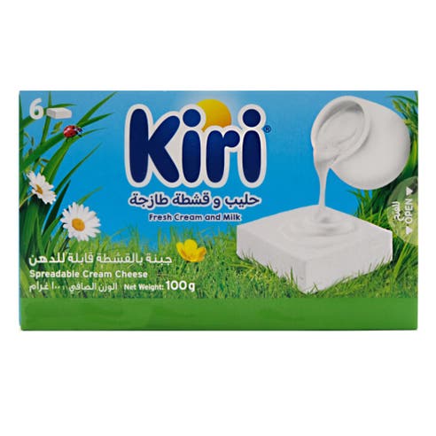 Kiri Fresh Cream & Milk Spreadable Cream Cheese 6's 100g 