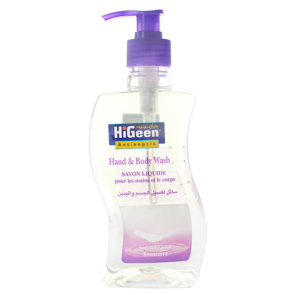 HiGeen Antiseptic Sensitive Hand & Body Wash 500ml - Available at Alosra Online Supermarket