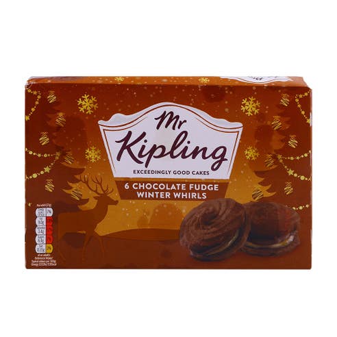 Mr Kipling Chocolate Fudge Winter Whirls 6Pk 150g - Available at Alosra Online Supermarket