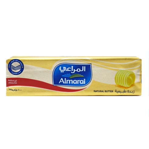 Almarai Natural Unsalted Butter 100g - Available at Alosra Online Supermarket