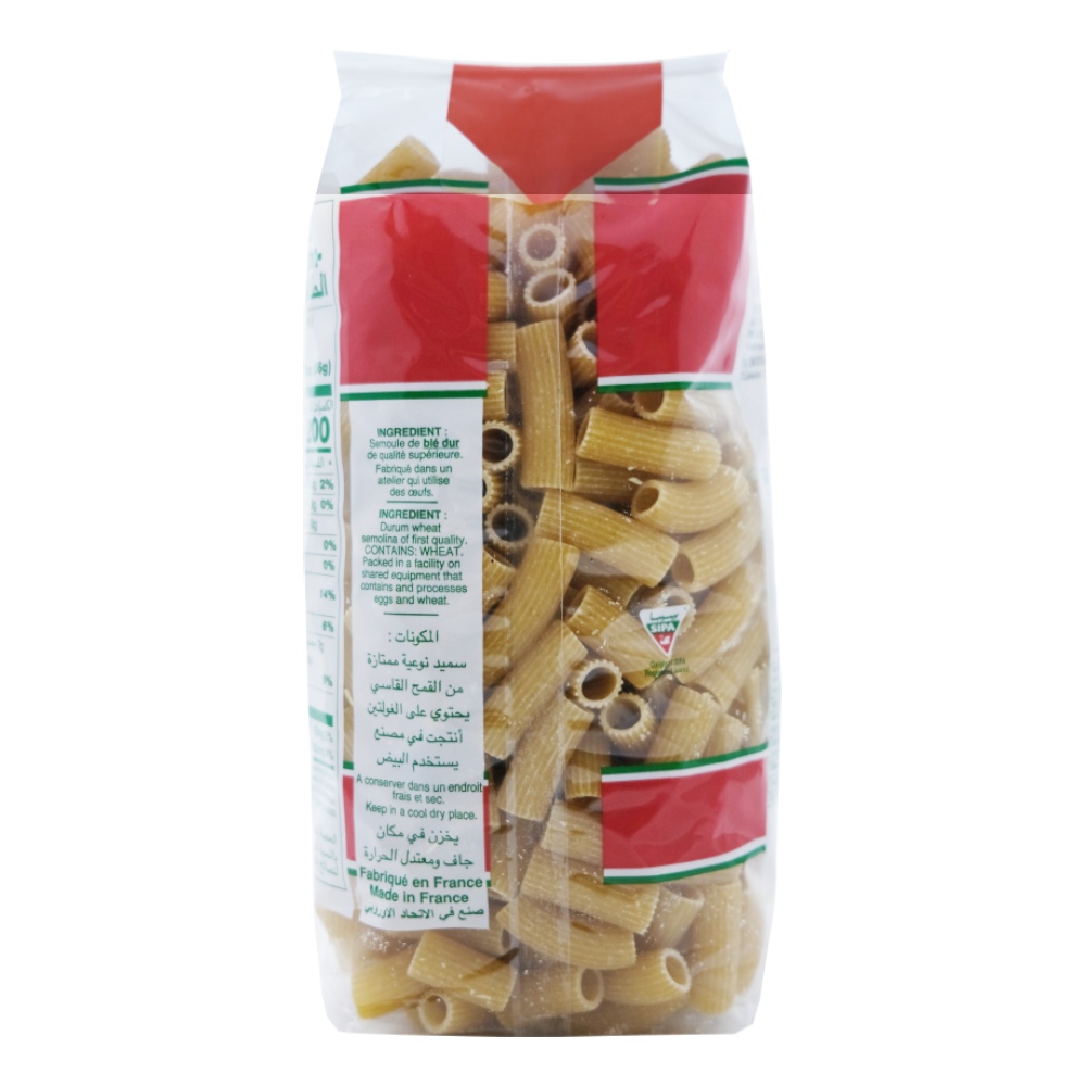 Sipa Rigatoni Pasta 500g back image
