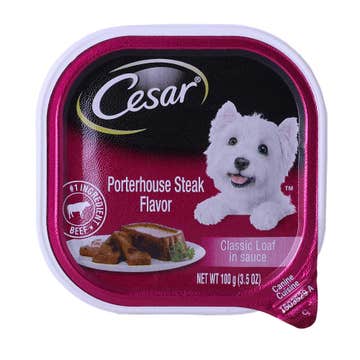 Cesar Porterhouse Steak Flavor Dog Food 100g - Available at Alosra Online Supermarket