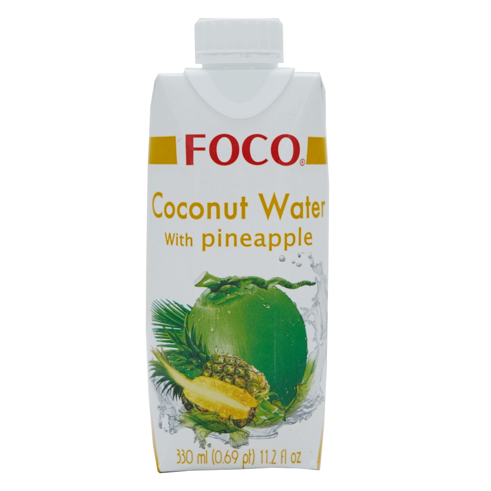 Foco UHT Coconut Water With Pineapple Tetra 330ml - Available at Alosra Online Supermarket
