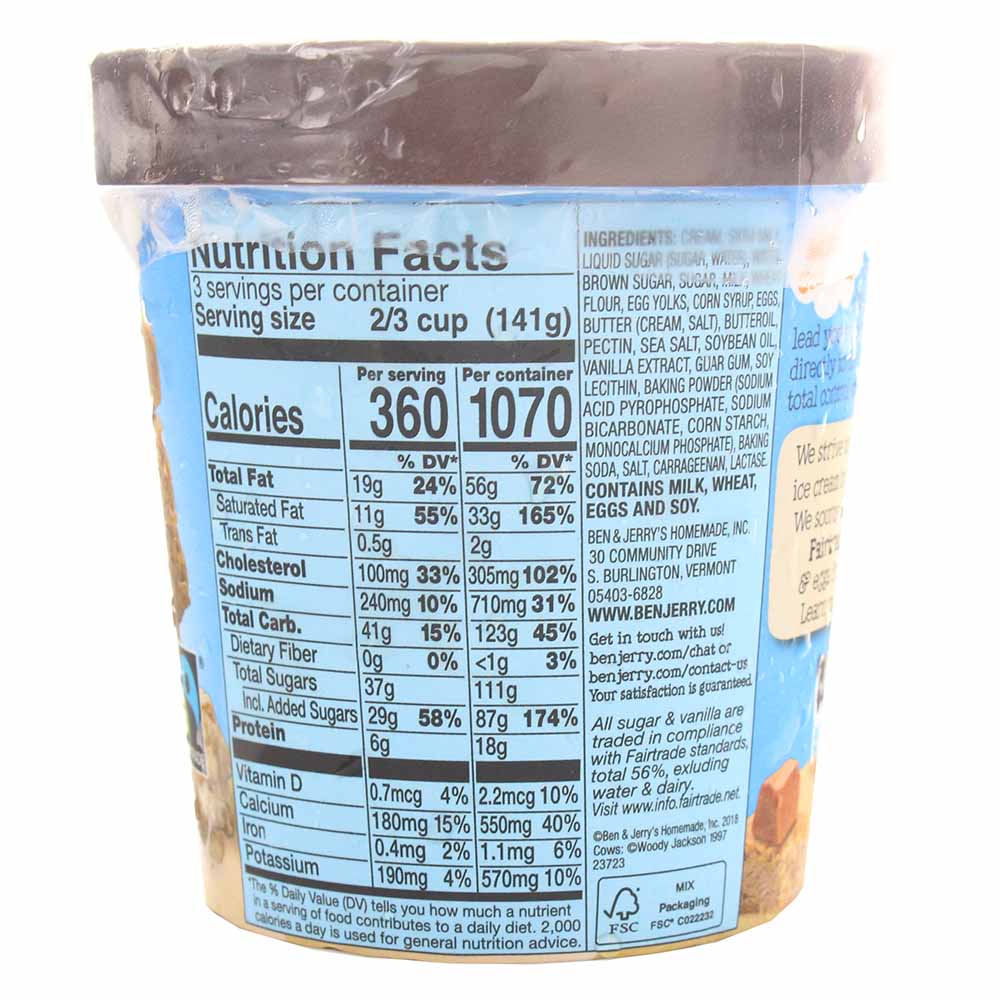 Ben & Jerry's Salted Caramel Core Ice Cream 473ml- Product ingredients image