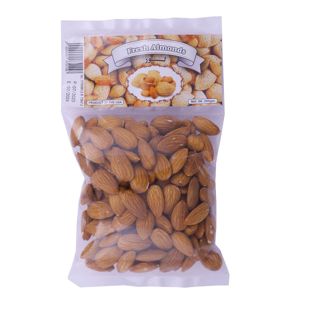 WGN Fresh Almonds 200g back image