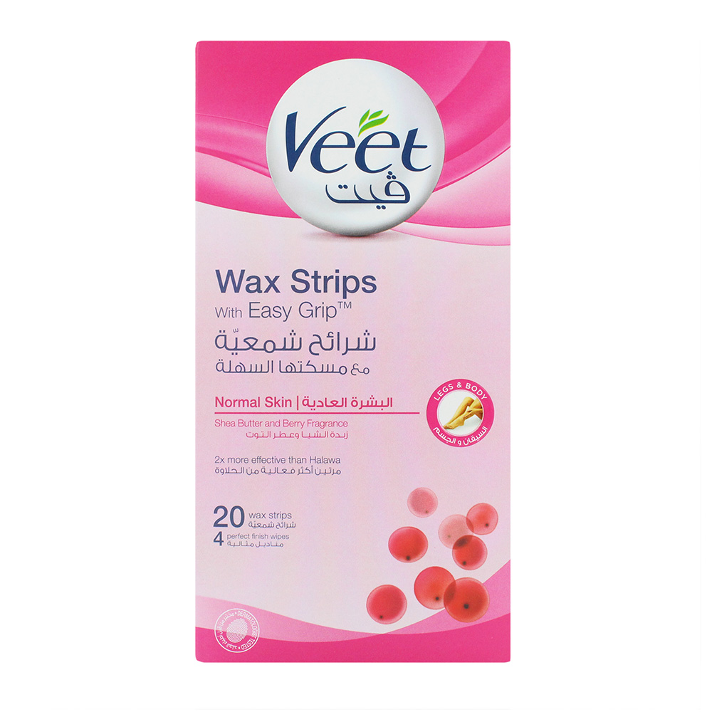 Veet Wax Strips Normal Skin 20's - Available at Alosra Online Supermarket