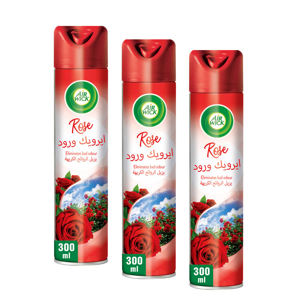 Airwick Aerosol Rose 300ml 2+1 Free [Special Offer]