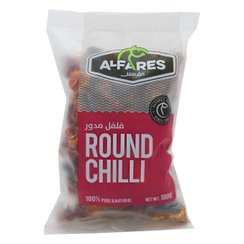 Al Fares Round Chilli 100g - Available at Alosra Online Supermarket