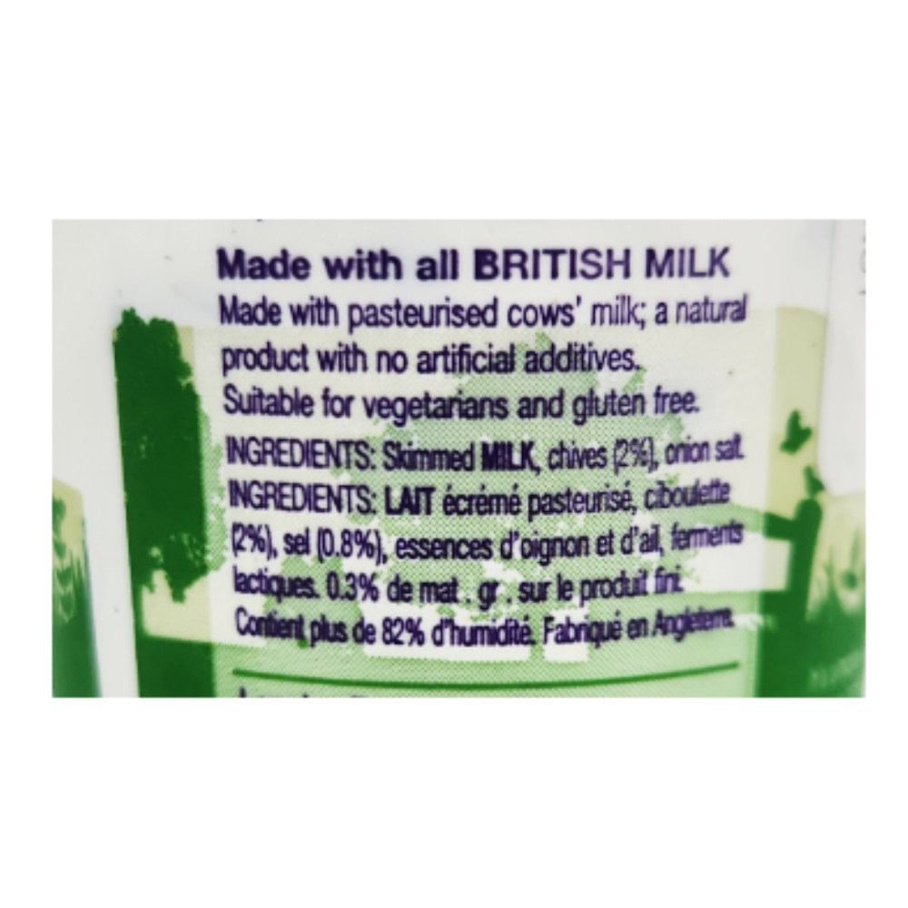 Longley Farm Fat Free Cottage Cheese With Chives 250g back image