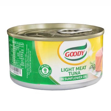 Goody Light Meat Tuna in Sunflower Oil 185g - Available at Alosra Online Supermarket