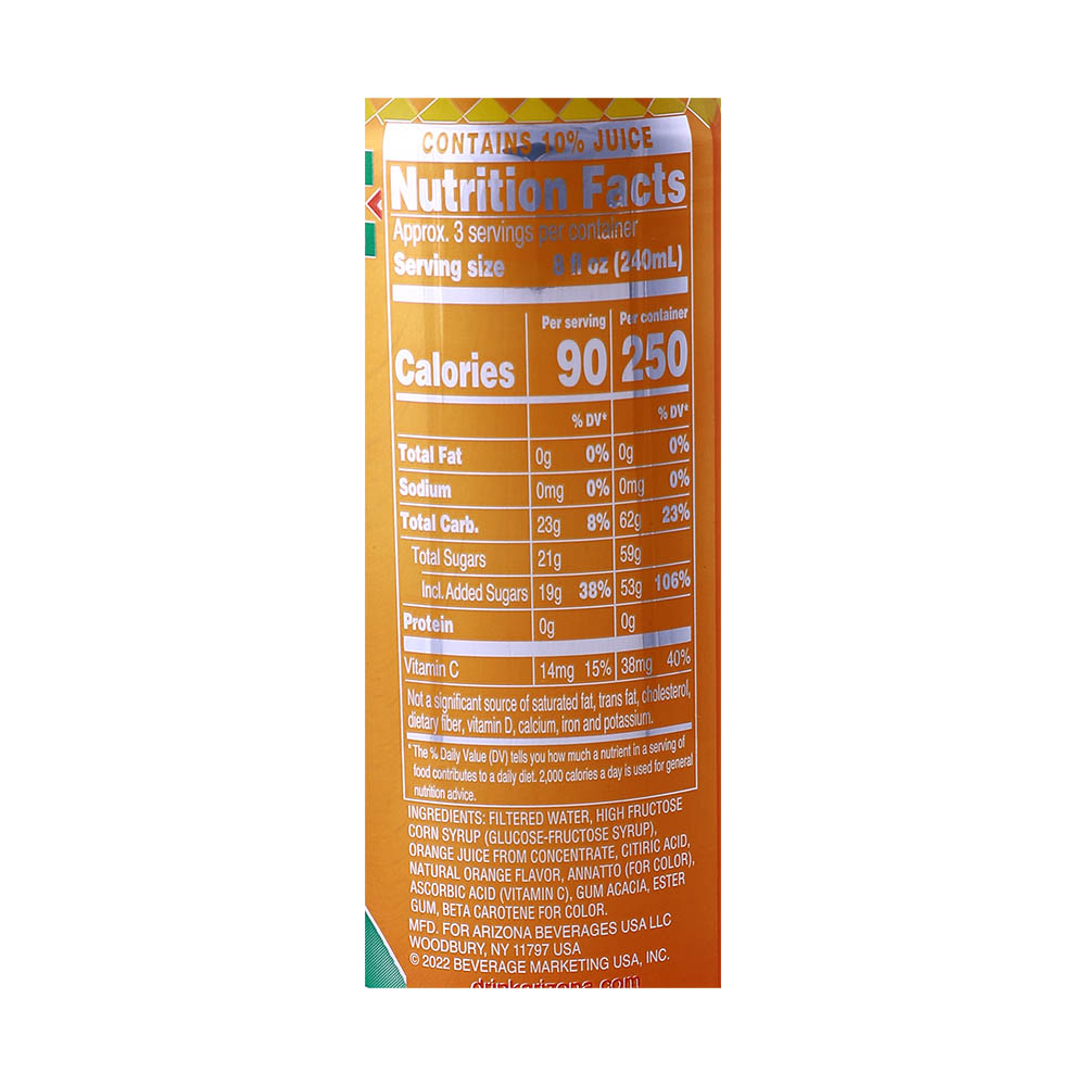 Arizona Orangeade Fruit Juice Cocktail 650ml left side image