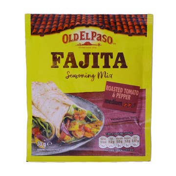 Old El Paso Roasted Tomato & Pepper Fajita Seasoning Mix 80g - Available at Alosra Online Supermarket
