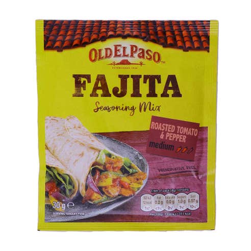 Old El Paso Roasted Tomato & Pepper Fajita Seasoning Mix 80g - Available at Alosra Online Supermarket