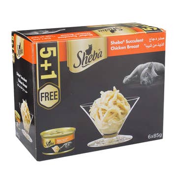 Sheeba Succulent Chicken Breast 85g [5+1Free] - Available at Alosra Online Supermarket