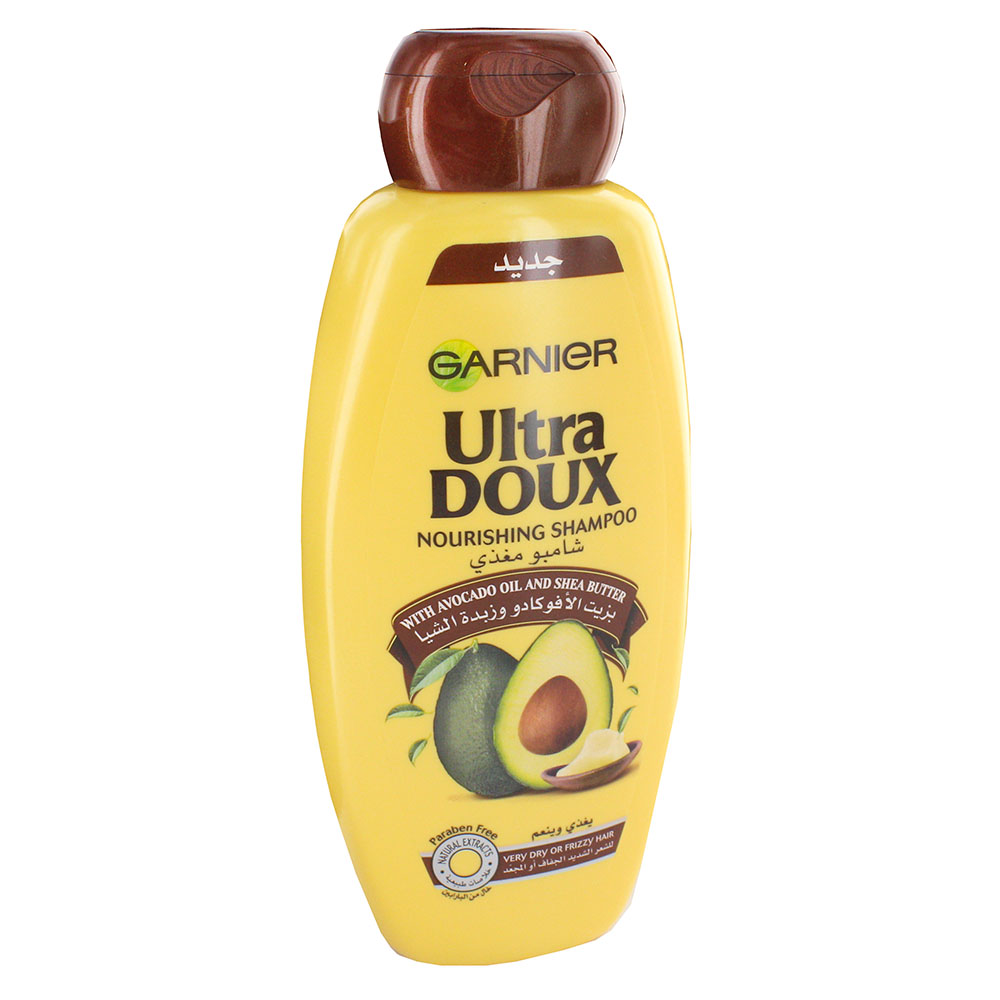 Garnier Ultra Doux Avocado Oil & Shea Butter Shampoo 400ml - Available at Alosra Online Supermarket