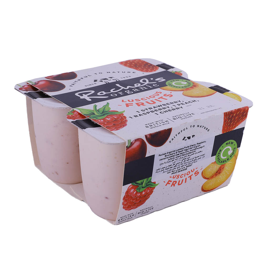 Rachel's Luscious Fruits Yoghurt 4x110g back image