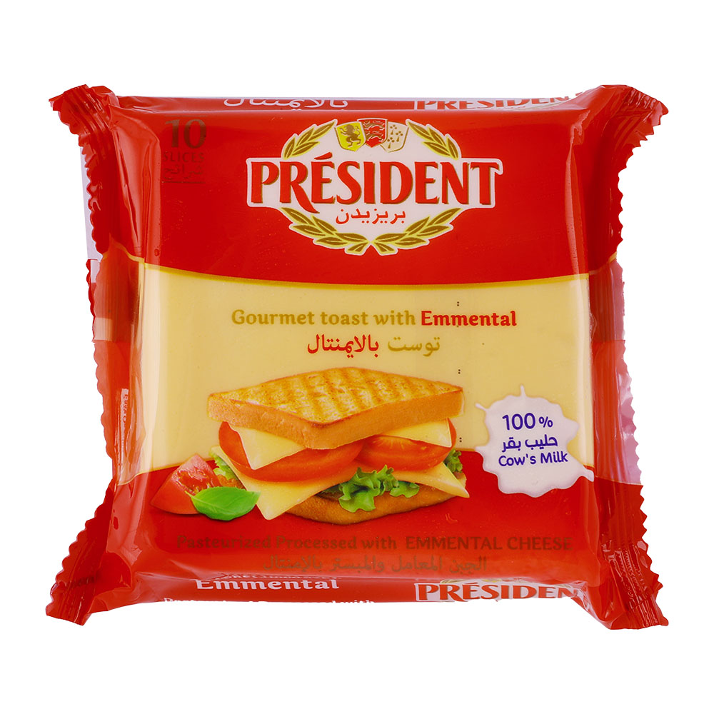 President Emmental Cheese Slices For Toast 200g