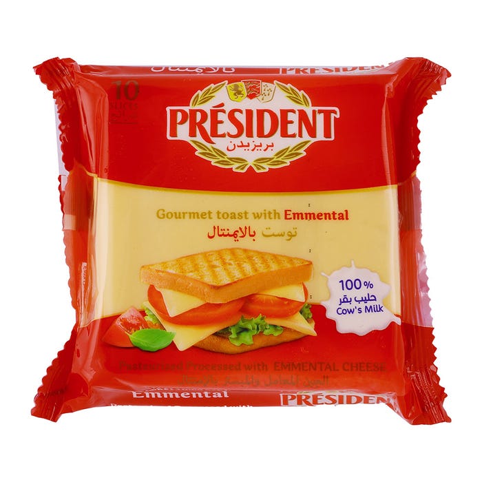 President Emmental Cheese Slices For Toast 200g