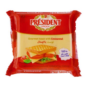 President Emmental Cheese Slices For Toast 200g 