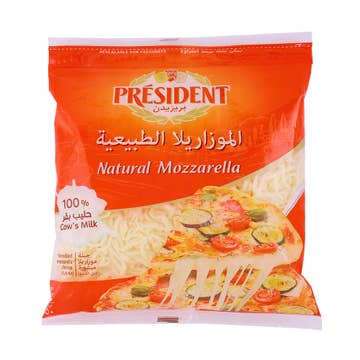 President Shredded Natural Mozzarella Bag 450g 