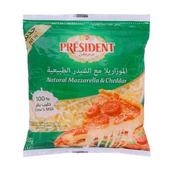 President Shredded Mozzarella & Cheddar Bag 450g 
