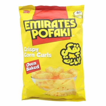 Emirates Pokafi Spicy Cheese Corn Curls 80g - Available at Alosra Online Supermarket