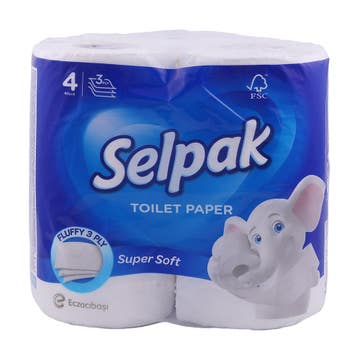 Selpak Super Soft Bathroom Towel 150's [4 Pack] - Available at Alosra Online Supermarket