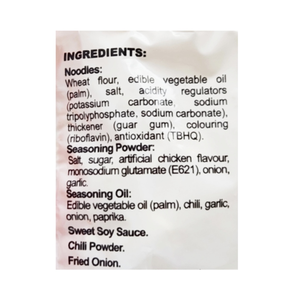 Indomie Hot & Spicy Fried Noodles 80g back image