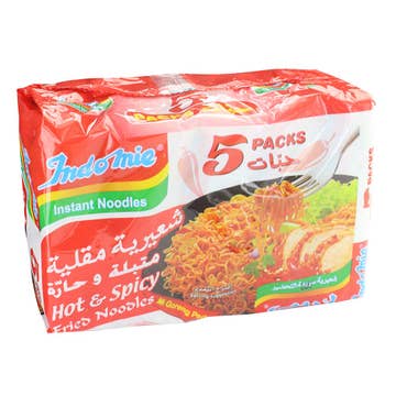 Indomie Hot & Spicy Fried Noodles 80g [5 Pack] - Available at Alosra Online Supermarket