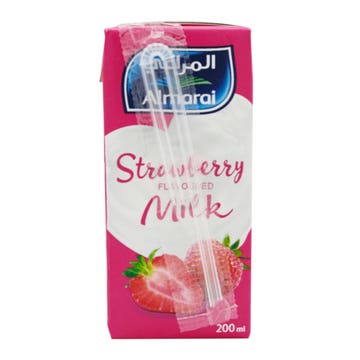 Almarai UHT Premium Strawberry Milk 200ml - Available at Alosra Online Supermarket