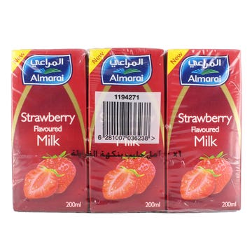 Almarai Strawberry Milk 200ml - Available at Alosra Online Supermarket