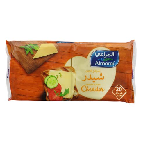 Almarai Cheddar Cheese Slices 400g - Available at Alosra Online Supermarket