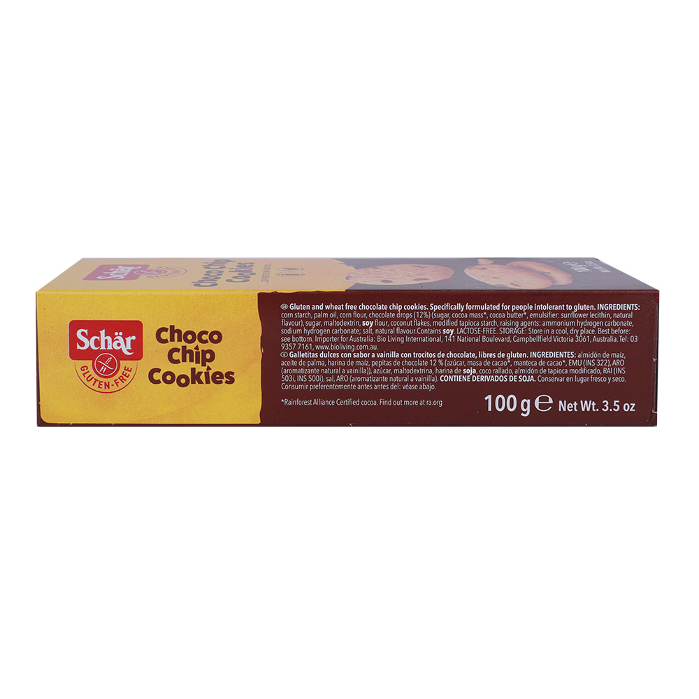 Schar Chocolate Chip Cookies 100g back image