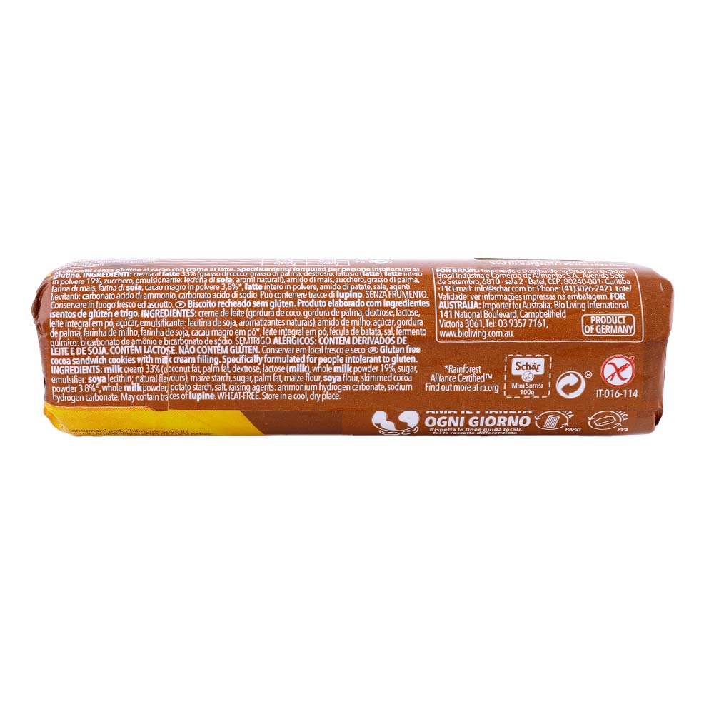 Schar Mini Sorrisi Biscuit Sandwich 100g back image