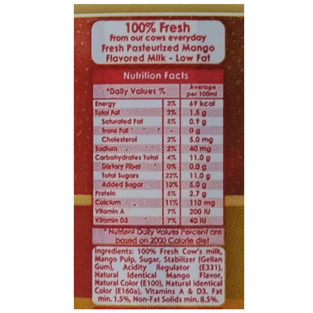 Nadec Mango Milk 200ml right side image