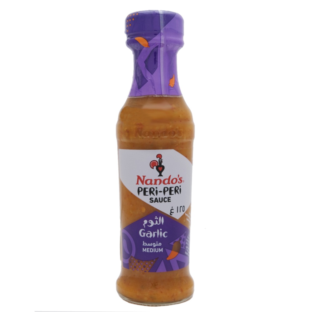 Nando's Garlic Peri-Peri Sauce 125ml - Available at Alosra Online Supermarket