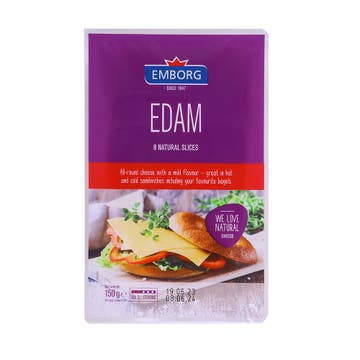 Emborg Edam Slice Cheese 150g - Available at Alosra Online Supermarket