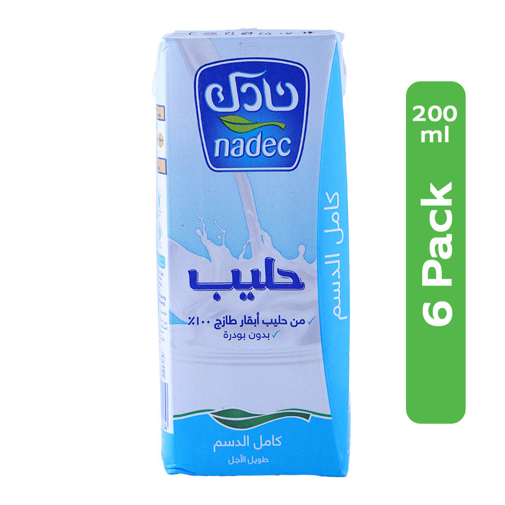 Nadec Uht Long Life Full Fat Milk 6x200ml