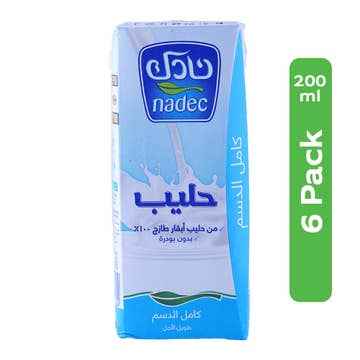 Nadec Uht Long Life Full Fat Milk 6x200ml 