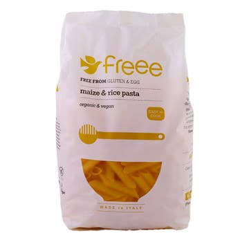 Doves Farm Organic Vegan Maize & Rice Penne 500g - Available at Alosra Online Supermarket