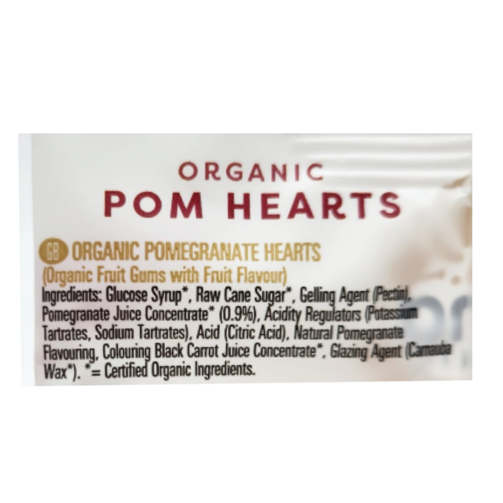 Biona Organic Pomegranate Hearts 75g back image