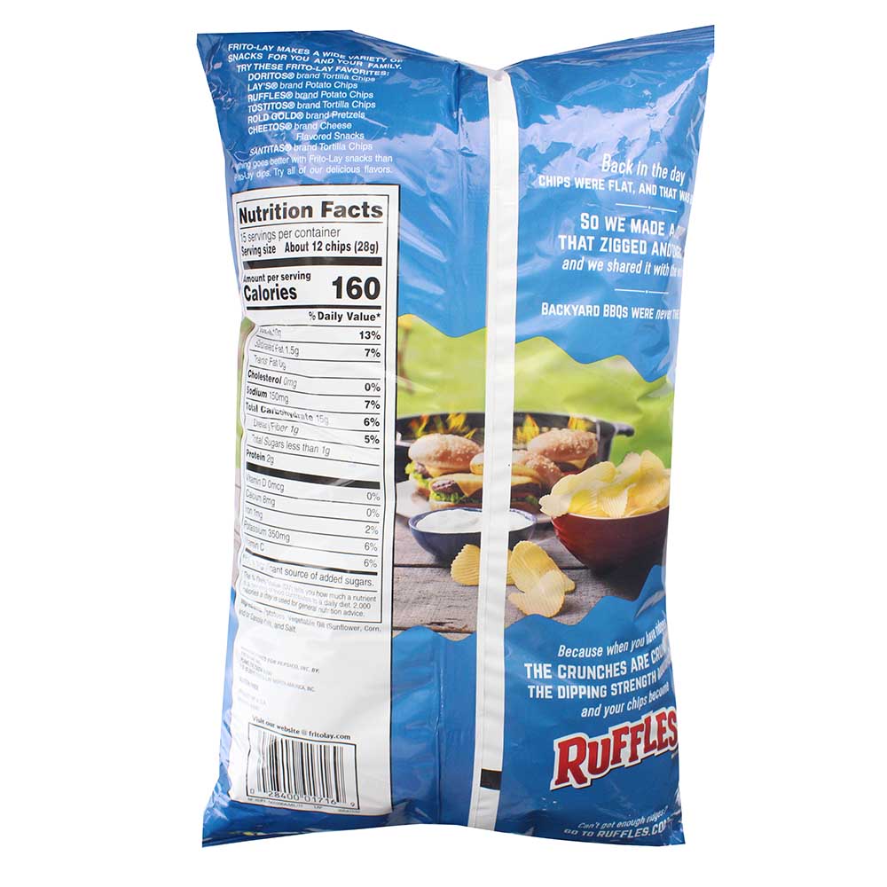 Ruffles Original Potato Chips 15oz back image