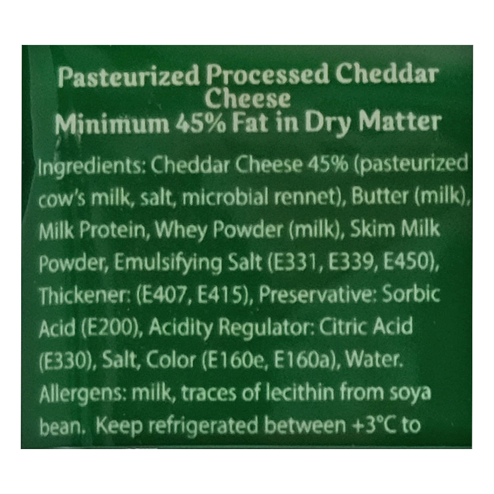 President Cheddar Cheese Slices For Sandwich 200g back image
